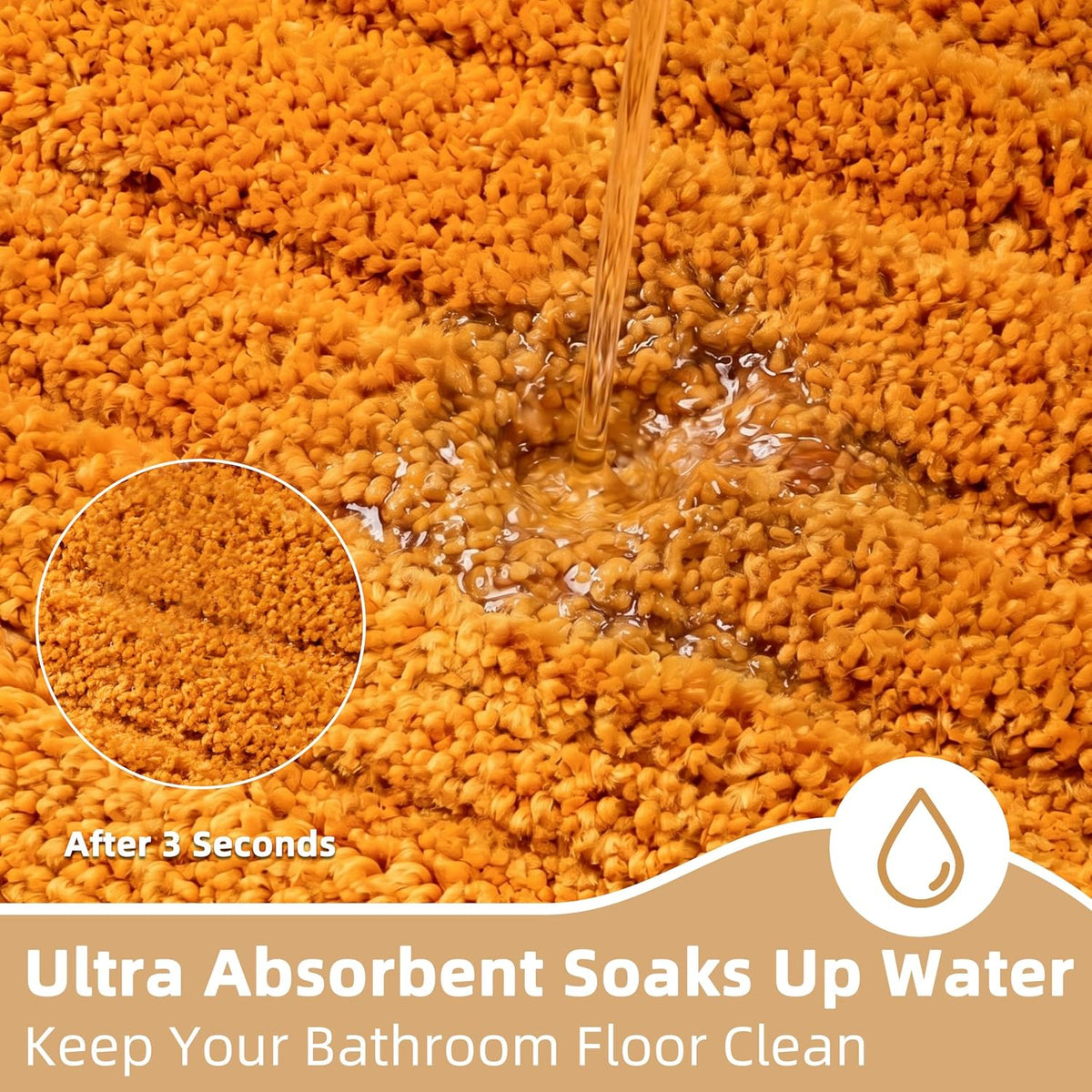 Half Circle Boho Bathroom Rugs with Tassels Non Slip Absorbent
