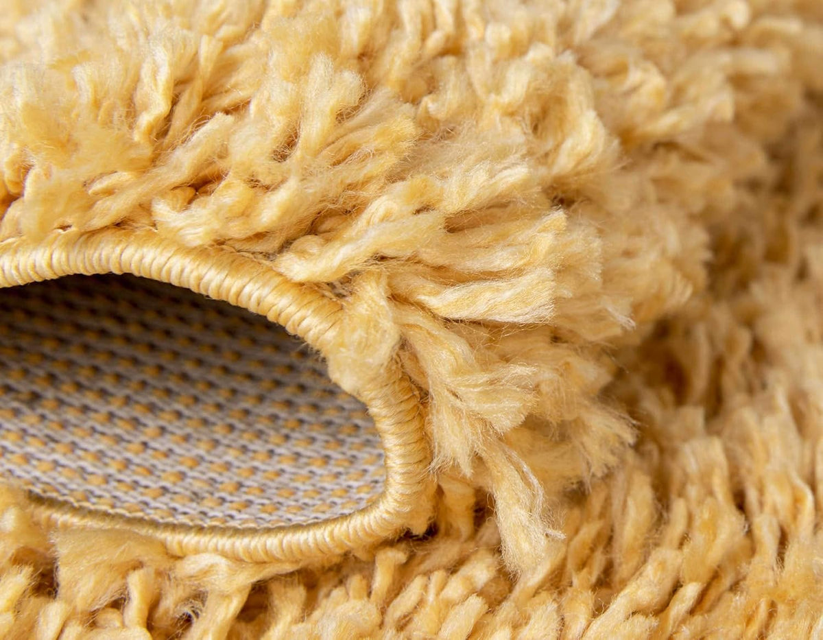 Davos Shag Collection Area Rug - Solid (5' 3" x 8' Rectangle, Sun Yellow)