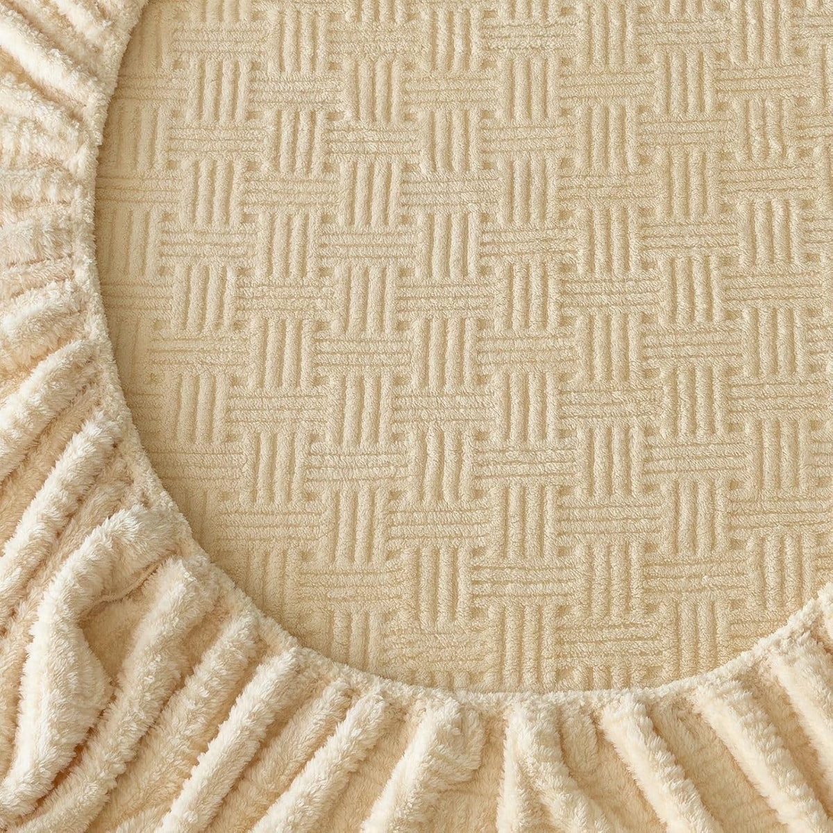 Twin Size Flannel Fitted Sheet - 1 Piece Winter Warm Deep Pocket (15") Bed Sheet, Shrink & Fade Resistant, Hotel Quality, Lemon Chiffon